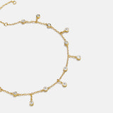 Leslie 18K Gold Anklet - Gold/Pavé
