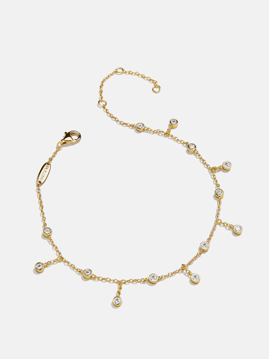 Leslie 18K Gold Vermeil Anklet - Gold/Pavé