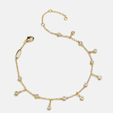 Leslie 18K Gold Anklet - Gold/Pavé