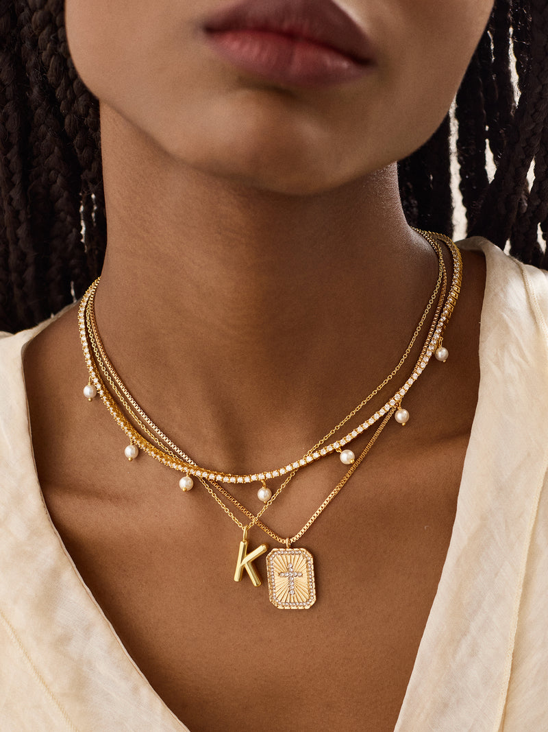 BaubleBar Grace Cross Pendant Necklace - Gold/Pavé - 
    Enjoy 20% off - This Week Only
  
