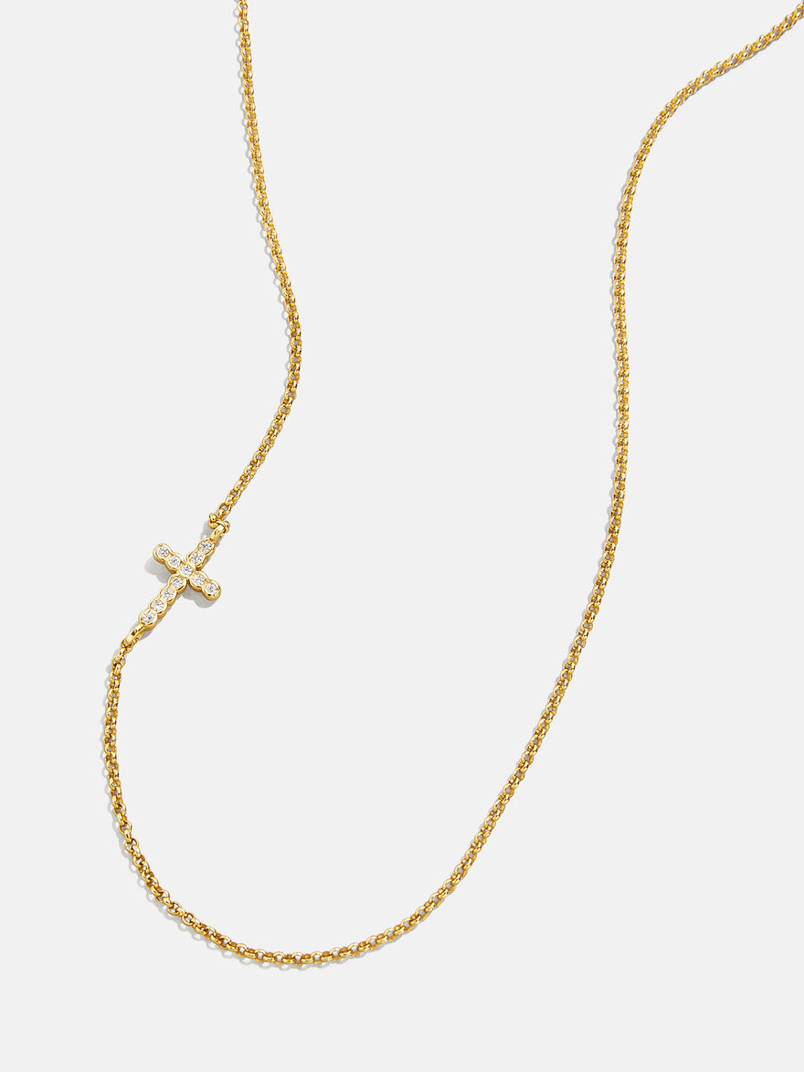 18K Gold Vermeil Asymmetrical Cross Necklace - Cross