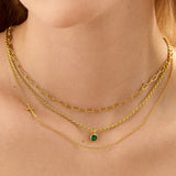 18K Gold Asymmetrical Cross Necklace - Cross
