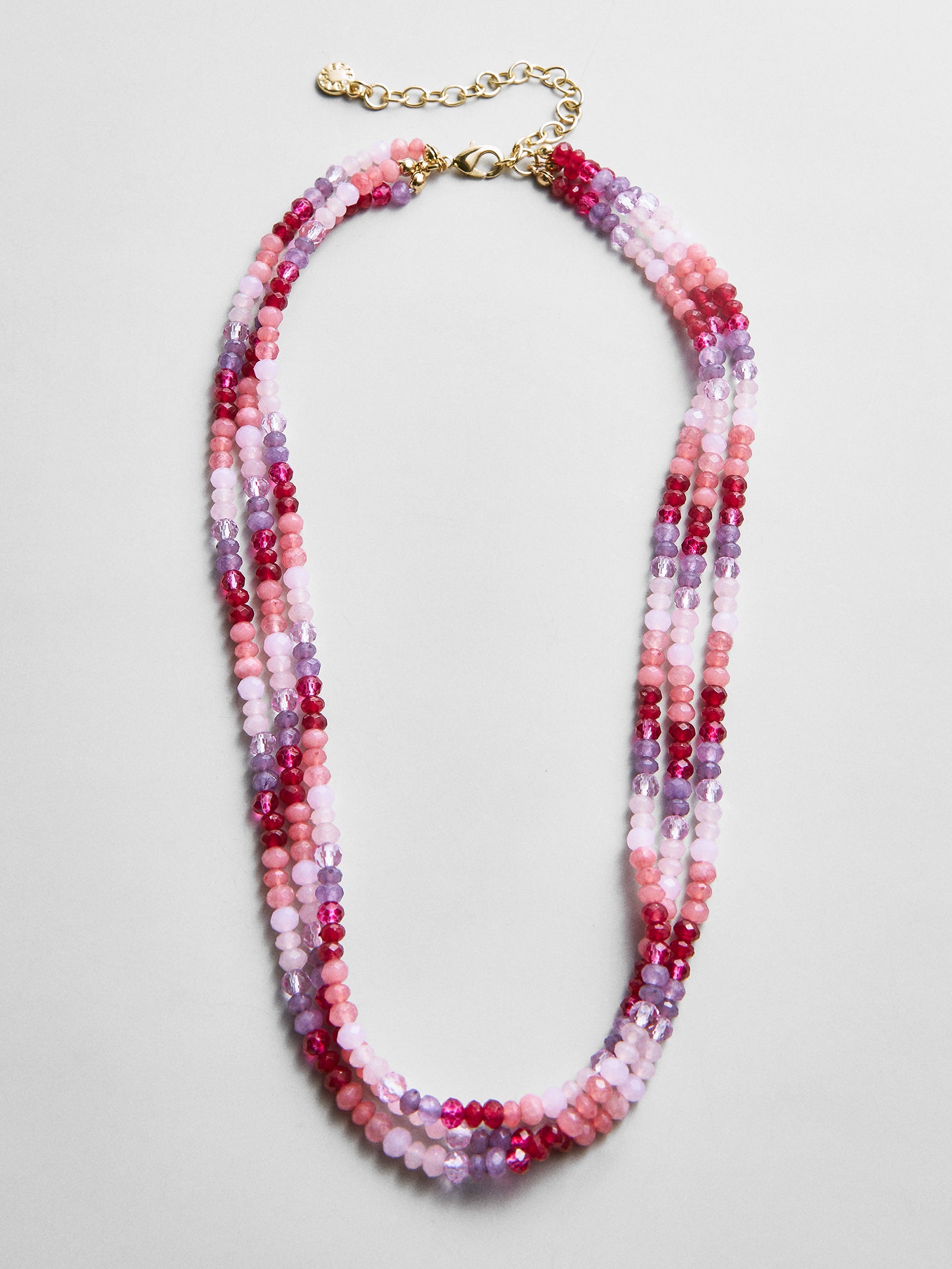 Lena Semi-Precious Layered Necklace - Pink