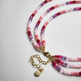 Lena Semi-Precious Layered Necklace - Pink