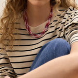 Lena Semi-Precious Layered Necklace - Pink