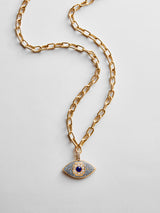 BaubleBar Eyes Out Necklace - Gold/Blue - 
    Evil eye pendant necklace
  
