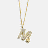 Pavé Double Initial Custom Necklace - Gold/Pavé