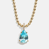 Esther 18K Gold Plated Sterling Silver Birthstone Necklace - Aquamarine