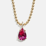 Esther 18K Gold Plated Sterling Silver Birthstone Necklace - Rose