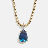 Esther 18K Gold Plated Sterling Silver Birthstone Necklace - Blue Zircon