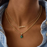 Esther 18K Gold Plated Sterling Silver Birthstone Necklace - Garnet