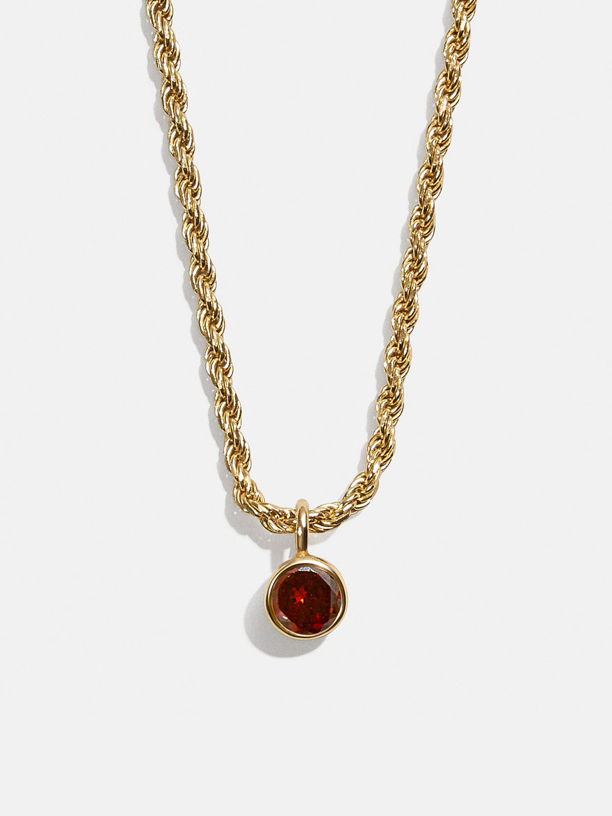 18K Gold Florence Birthstone Necklace - Garnet