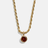 Florence 18K Gold Plated Sterling Silver Birthstone Necklace - Garnet