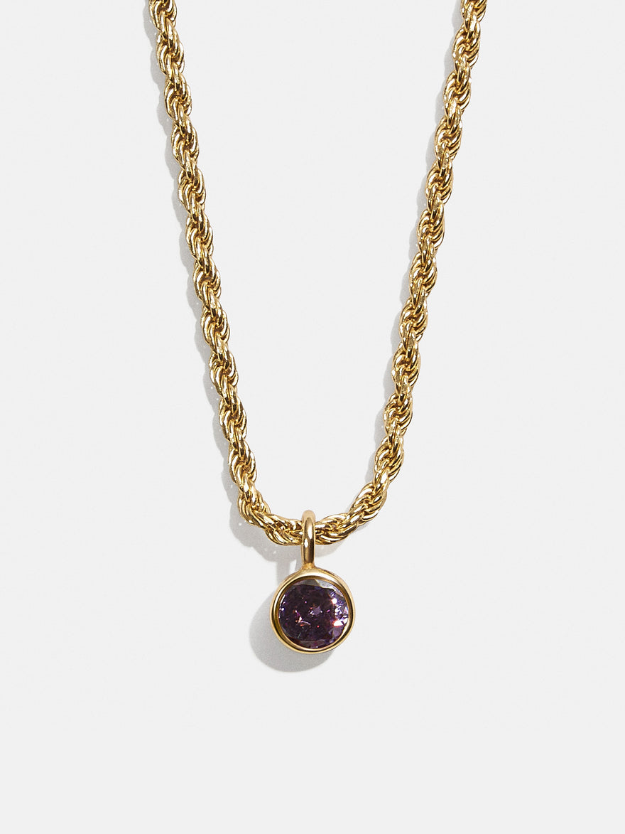 18K Gold Florence Birthstone Necklace - Amethyst