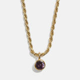 Florence 18K Gold Plated Sterling Silver Birthstone Necklace - Amethyst