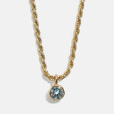Florence 18K Gold Plated Sterling Silver Birthstone Necklace - Aquamarine