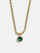 Florence 18K Gold Plated Sterling Silver Birthstone Necklace - Emerald