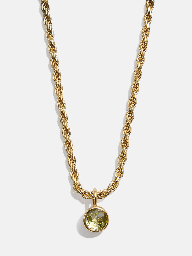 18K Gold Florence Birthstone Necklace - Peridot