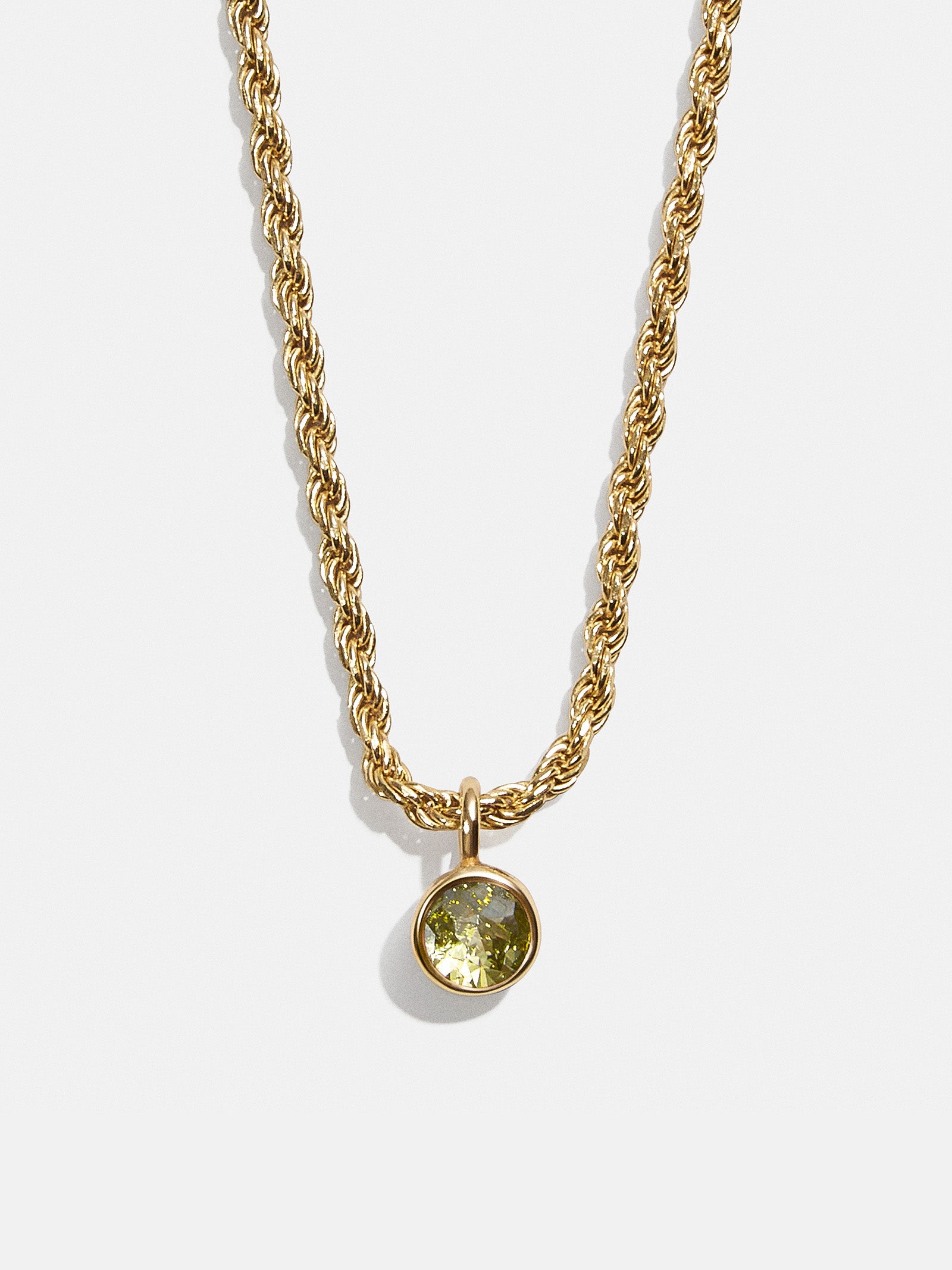 18K Gold Florence Birthstone Necklace - Peridot