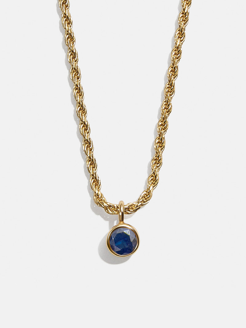 18K Gold Florence Birthstone Necklace - Sapphire