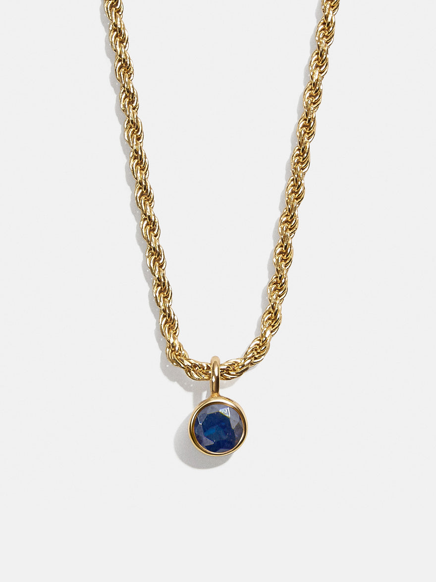 18K Gold Florence Birthstone Necklace - Sapphire