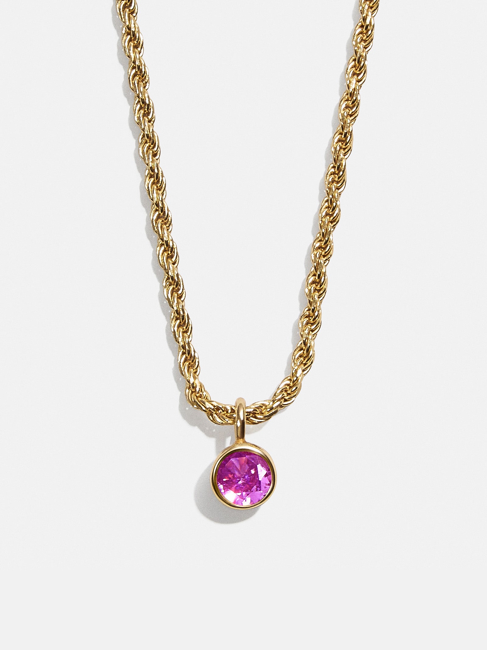 18K Gold Florence Birthstone Necklace - Rose