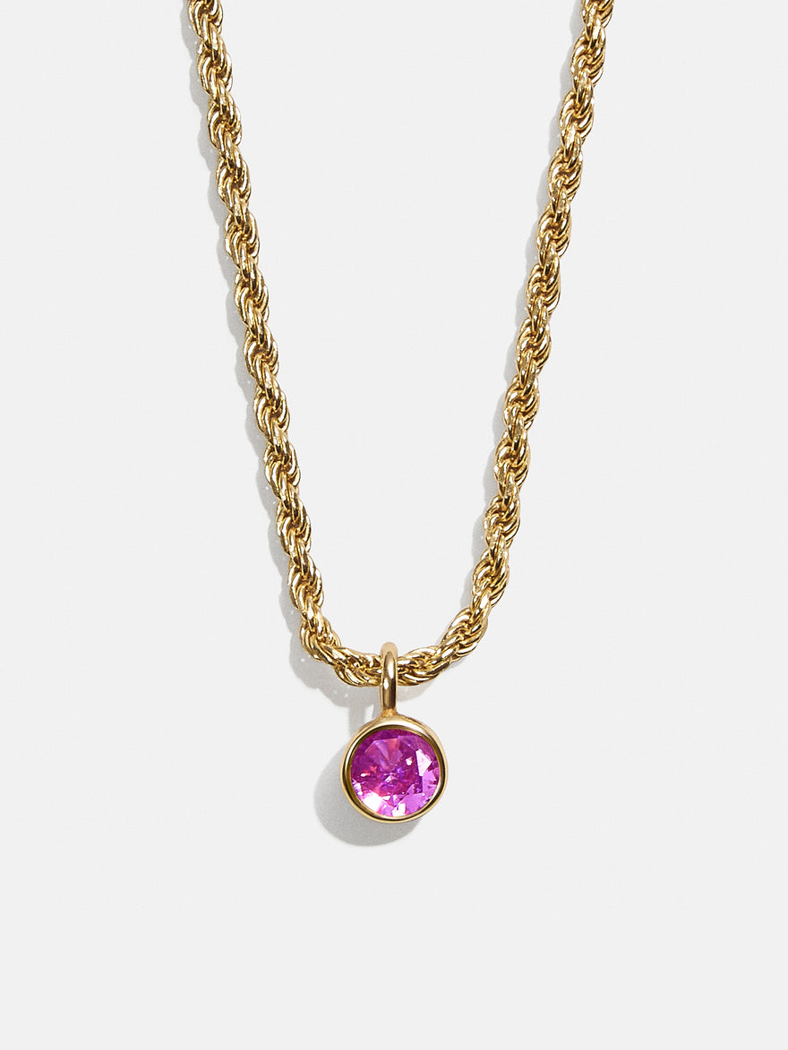18K Gold Florence Birthstone Necklace - Rose