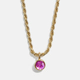 Florence 18K Gold Plated Sterling Silver Birthstone Necklace - Rose