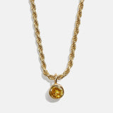 Florence 18K Gold Plated Sterling Silver Birthstone Necklace - Topaz