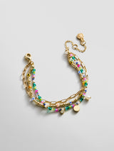 BaubleBar Rowan Semi-Precious Layered Bracelet - St. Tropez - 
    Colorful bracelet with multiple chains
  
