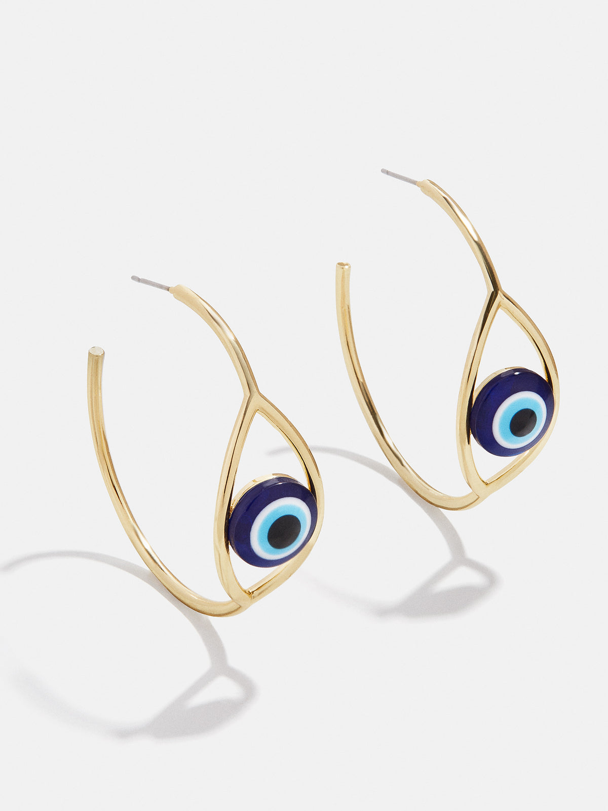 Evil Eye Hoop Earrings - Gold/Blue