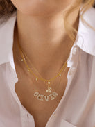 18K Gold Leslie Necklace - Gold/Pavé