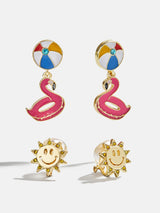 BaubleBar Vacation Mode Kids’ Earring Set - Sun - 
    Set of two summer earrings
  
