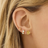 18K Gold Sports Delicate Stud - Baseball