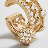 Simone 18K Gold Ear Cuff - Gold/Pavé
