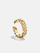 18K Gold Heart Ear Cuff - Heart