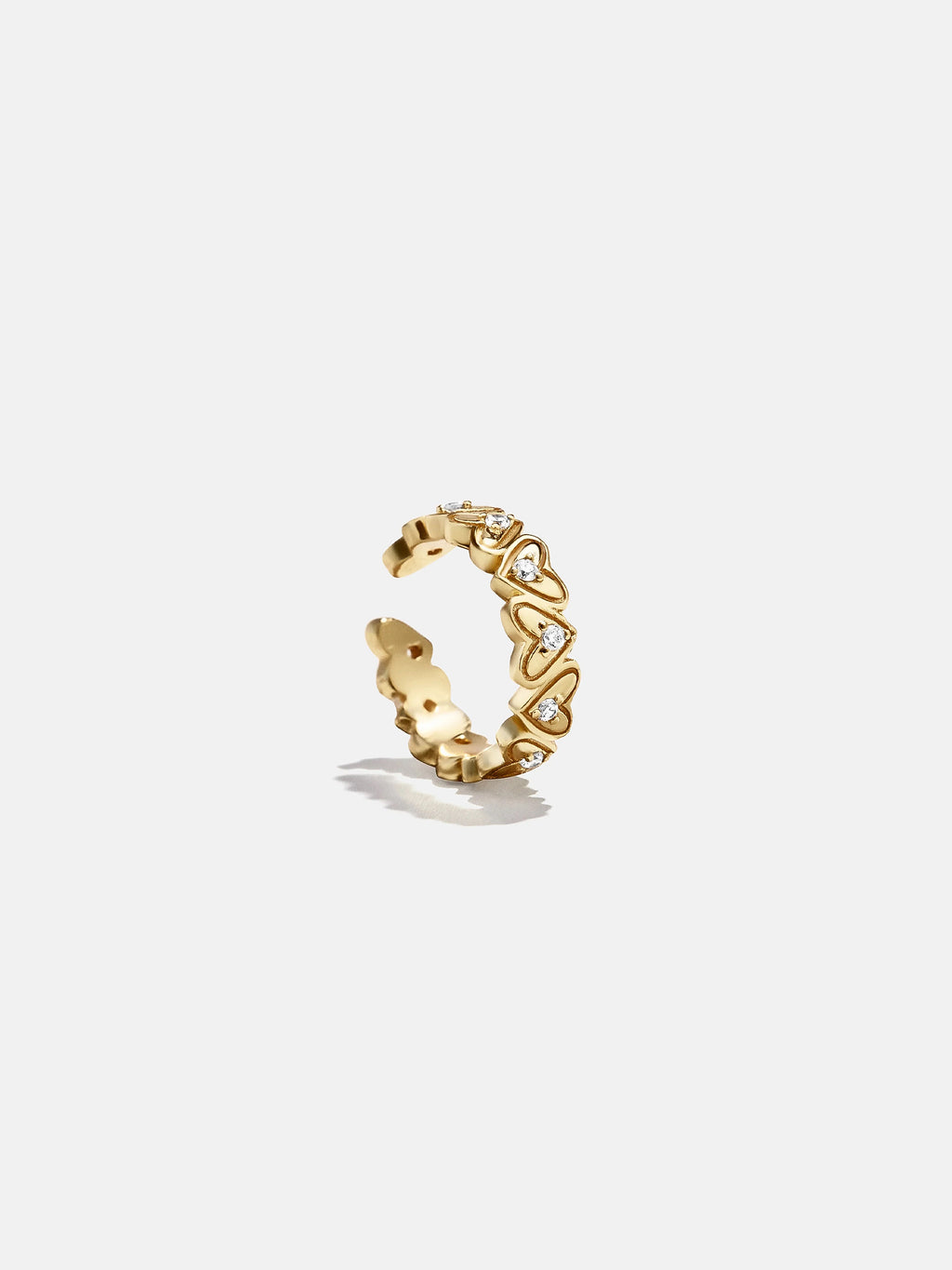 18K Gold Heart Ear Cuff