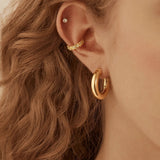 18K Gold Heart Ear Cuff - Heart