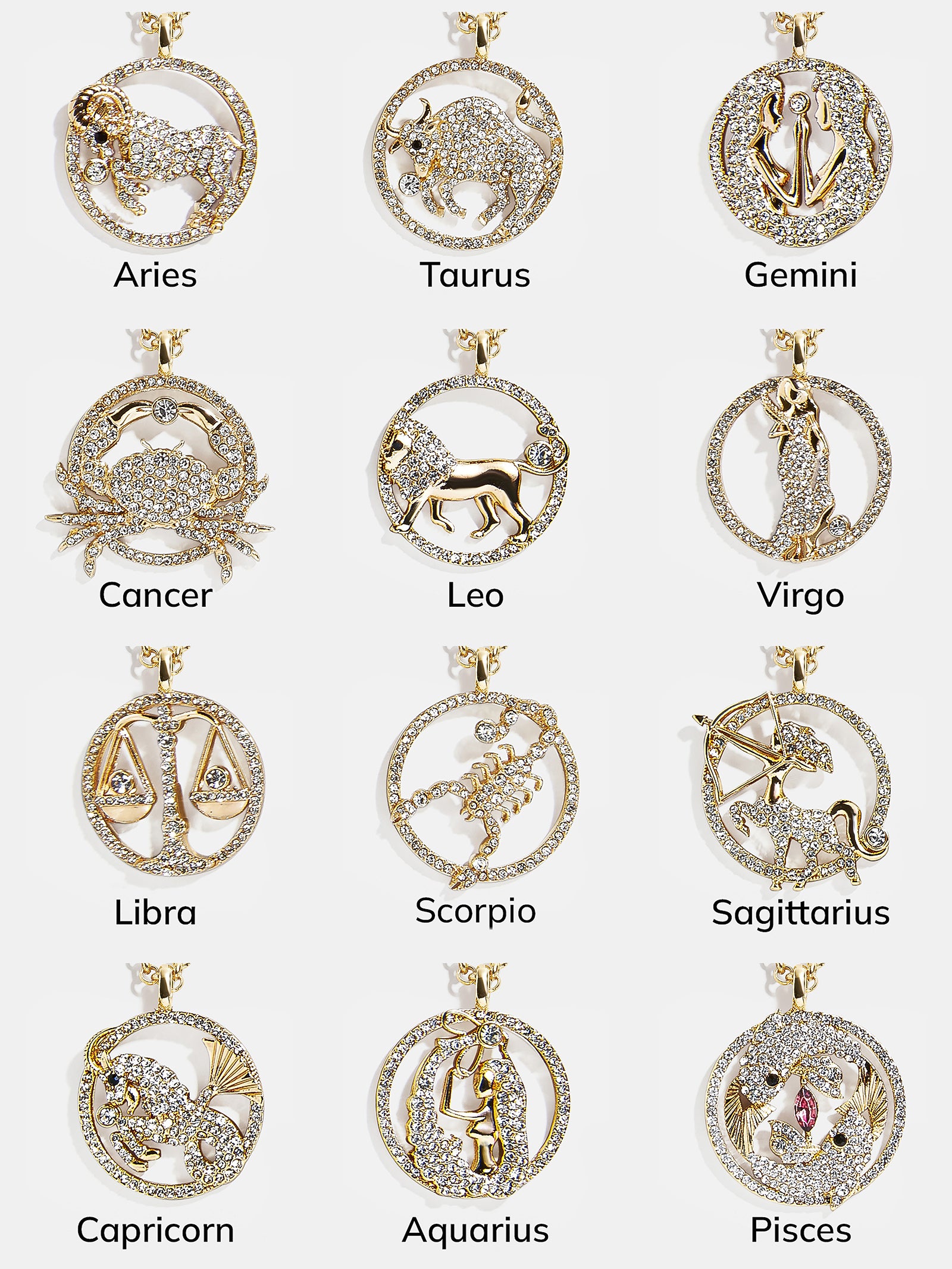 Andrea Zodiac Necklace - Aries – Zodiac pendant necklace – BaubleBar