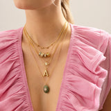 Aura Semi-Precious Pendant Necklace - Jade
