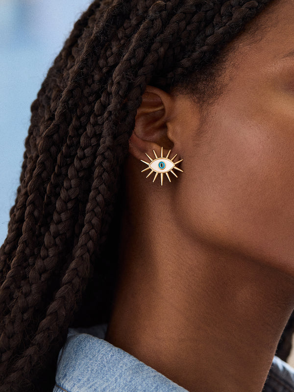 Ojo Earrings - Gold/Blue