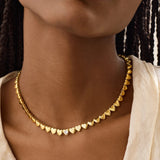 18K Gold Daphne Tennis Necklace - Gold/Pavé