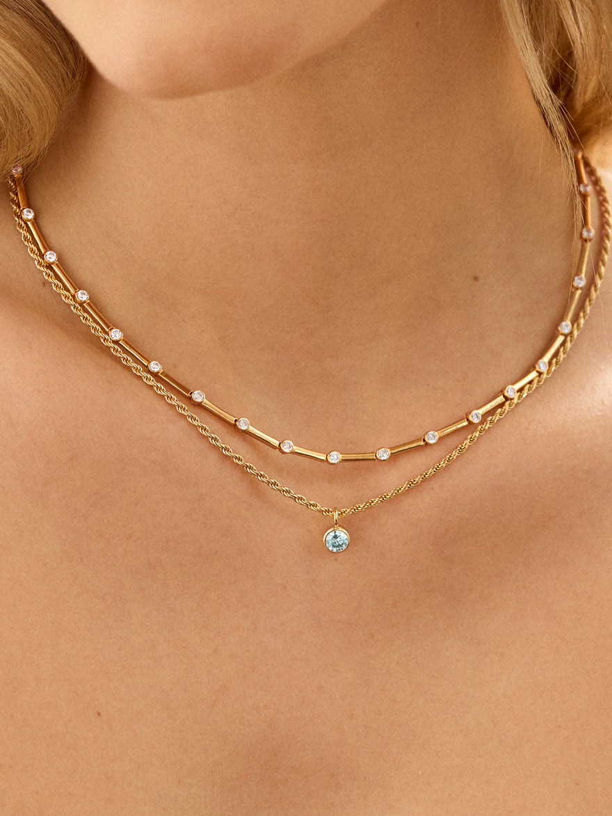 18K Gold Vermeil Eve Necklace - Gold/Pavé