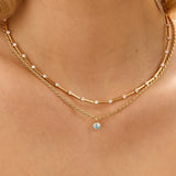Florence 18K Gold Plated Sterling Silver Birthstone Necklace - Garnet