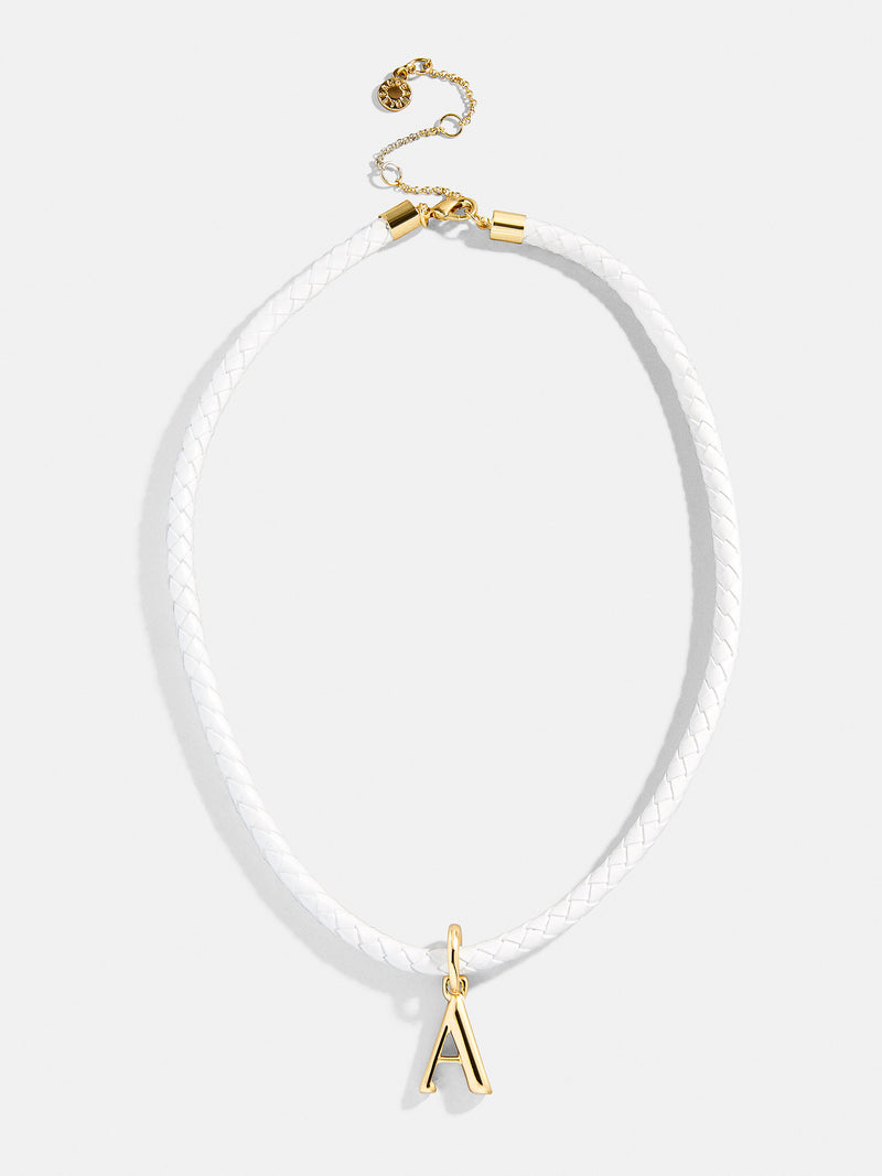 BaubleBar Custom Leather Initial Necklace - White - 
    Customizable cord necklace
  
