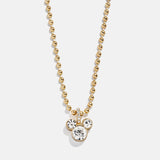 Disney Mickey Mouse Pisa Necklace - Gold/Pavé