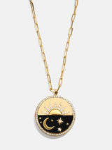 BaubleBar 18K Gold Celestial Reversible Pendant Necklace - Black - 
    18K Gold Plated Sterling Silver
  

