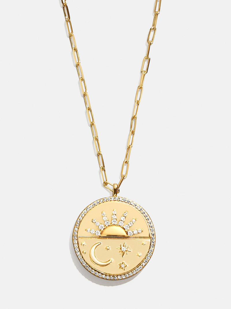 BaubleBar 18K Gold Celestial Reversible Pendant Necklace - Black - 
    18K Gold Plated Sterling Silver
  
