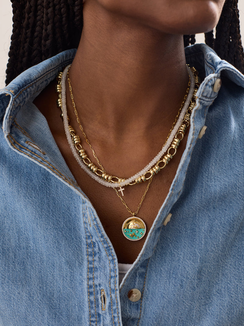 BaubleBar 18K Gold Ocean Reversible Pendant Necklace - Aqua - 
    Enjoy 20% off - This Week Only
  

