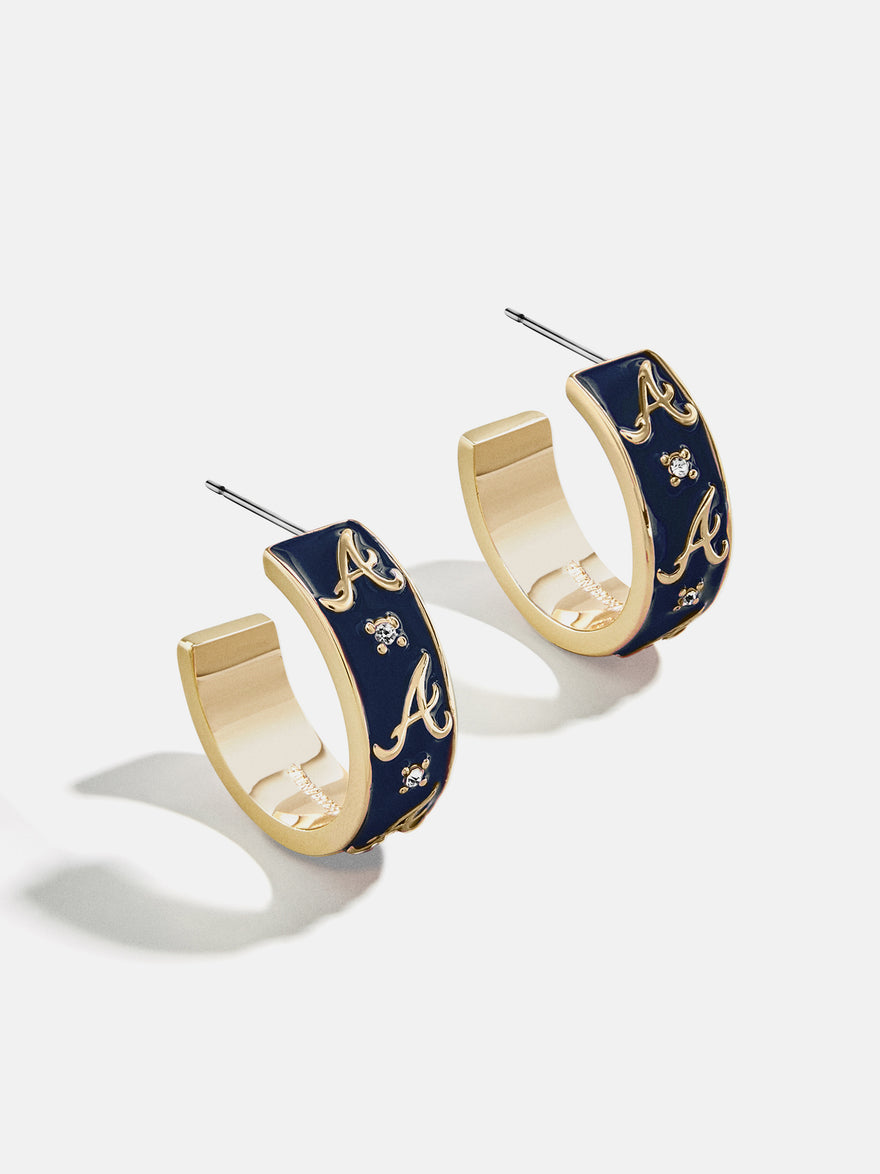 WEAR By Erin Andrews X BaubleBar Atlanta Braves Enamel Hoop Earrings - Atlanta Braves
